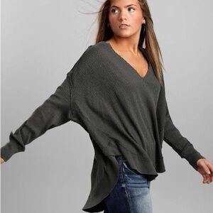 Free people Owen thermal knot top black XS